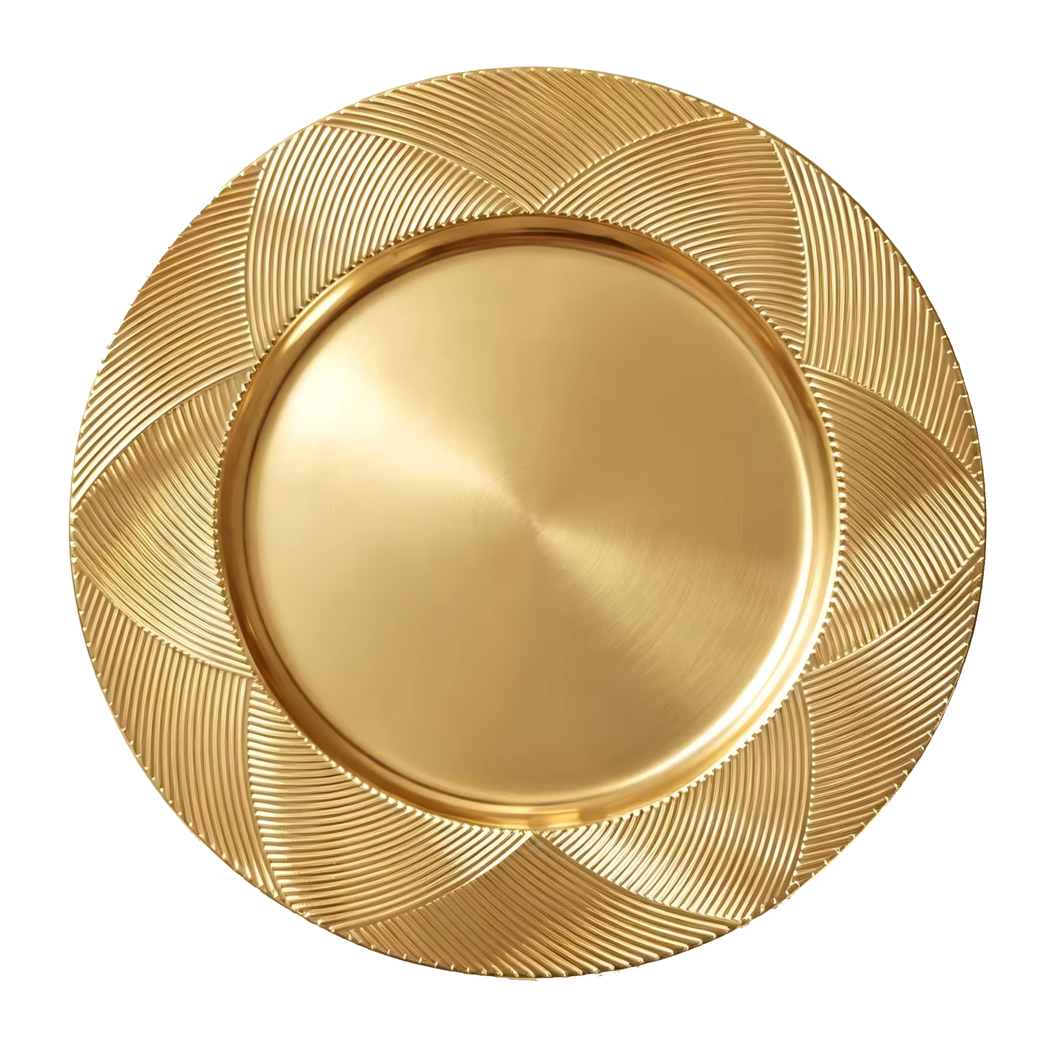 Glossy Grid 13-Inch Party Eco-Friendly PP Charger Plate Pigmented Custom Embossed Pattern Durable Reusable 50pcs Elegant Safe