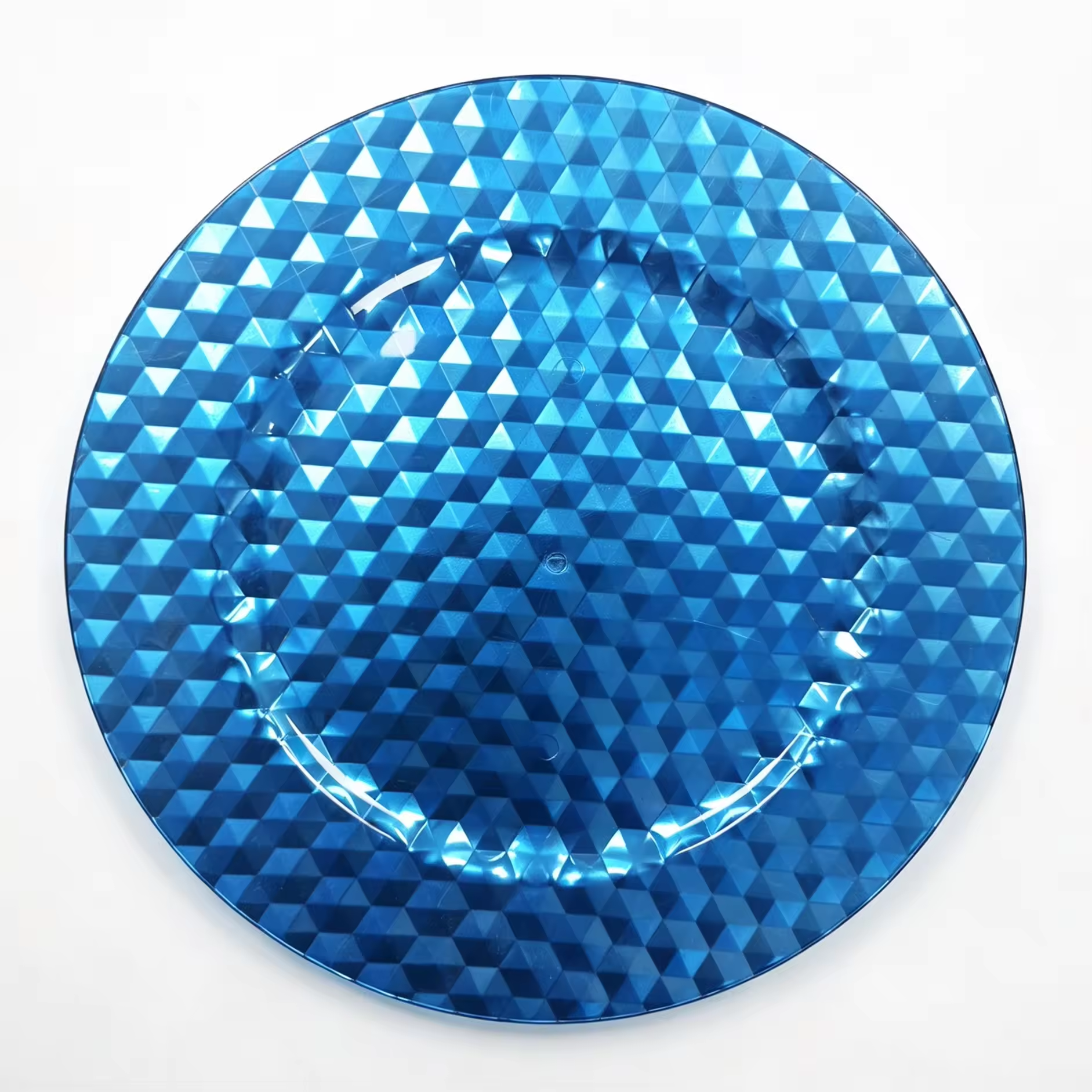 Wojia 13-Inch Plastic PS Glossy Pigmented Eco-Friendly Durable Reusable American Style Fujian Party Dinnerware Charger Plates