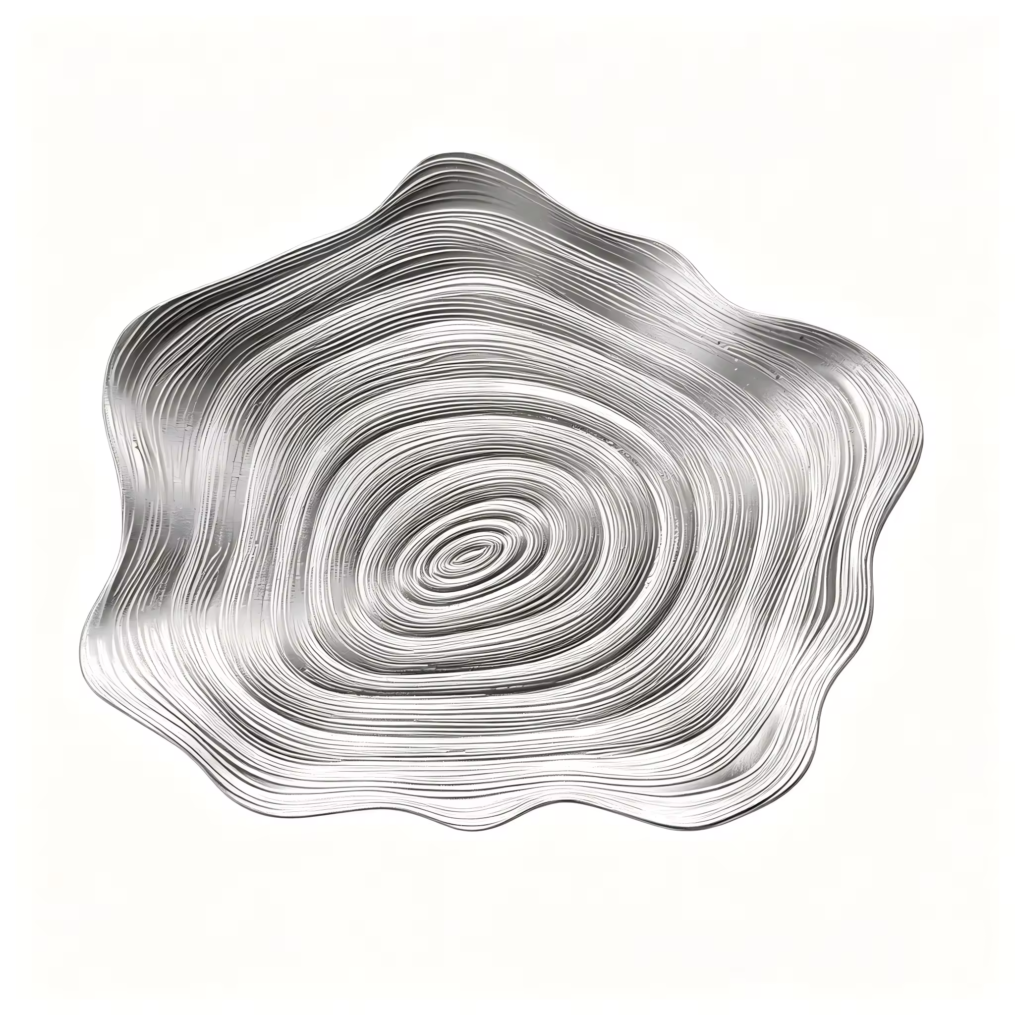 Woju 13‑Inch Teal PP Plastic Charger Plates, Glossy Irregular Wavy Edge Decorative Underplates with Swirl Concentric‑Ripple Texture for Wedding Banquet Hotel Table Setting