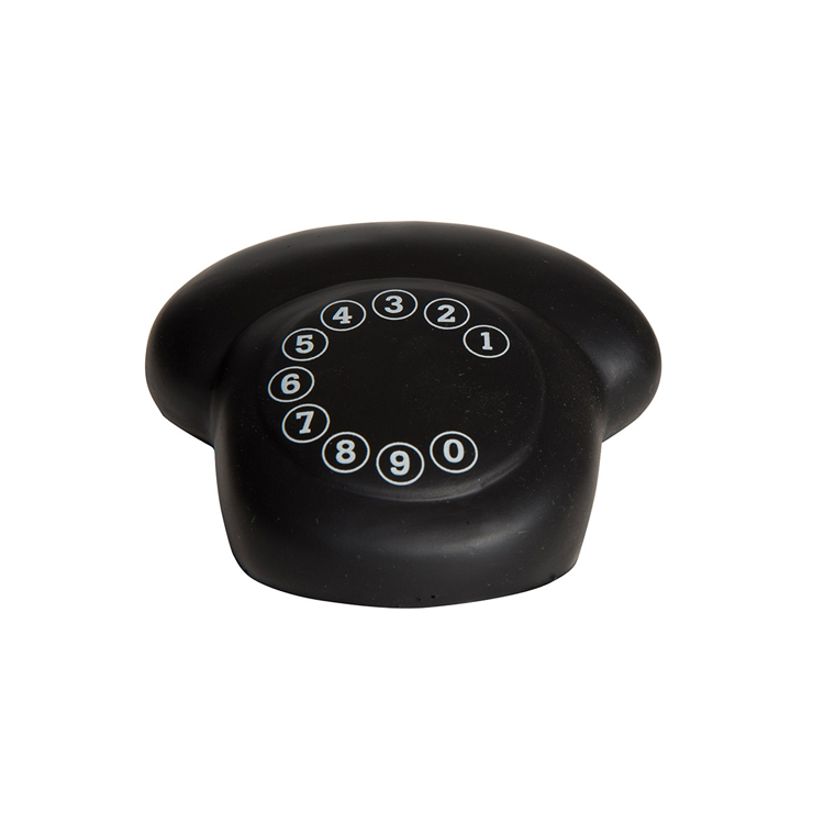 Custom Branded Personalised Office Gifts Pu Anti Stress Reliever Rotary Telephone Shape Stress Ball with logo