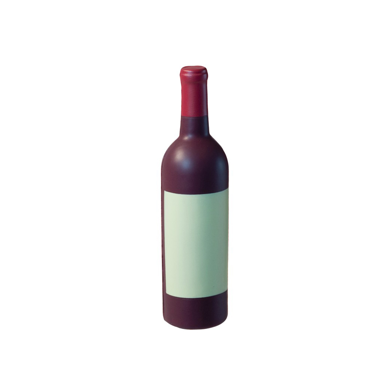 Wholesale Custom Logo PU Foam Anti-Stress Squeeze Toy in Wine Bottle Shape for Promotional Use and Stress Relief
