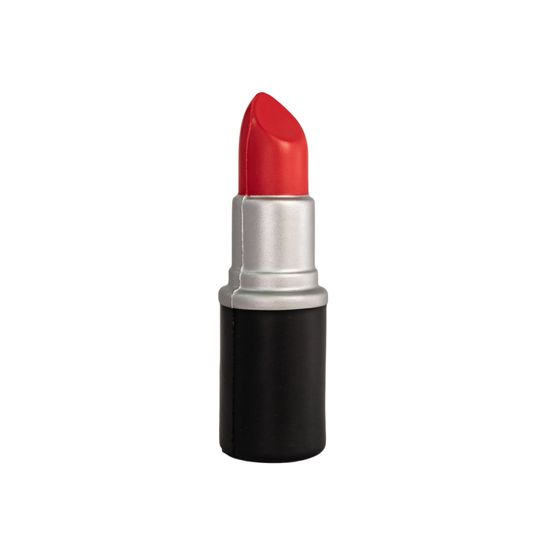 High Quality Factory Lipstick Shape Stress Ball Novelty PU Foam Custom Logo Anti-Stress  Ball