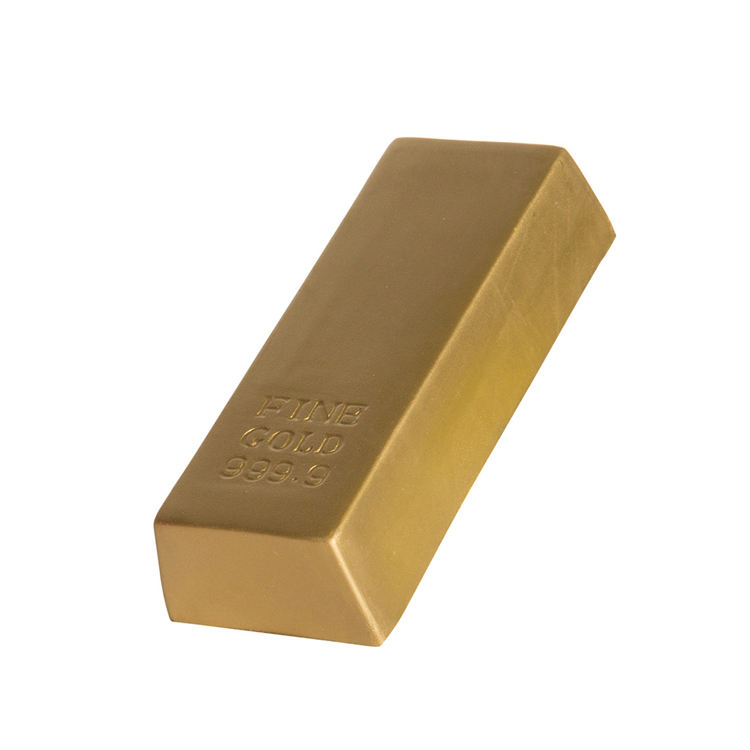 Customized Wholesale Promotional Custom Gold Bar Shape Pu Foam Stress Reliever stress Toy