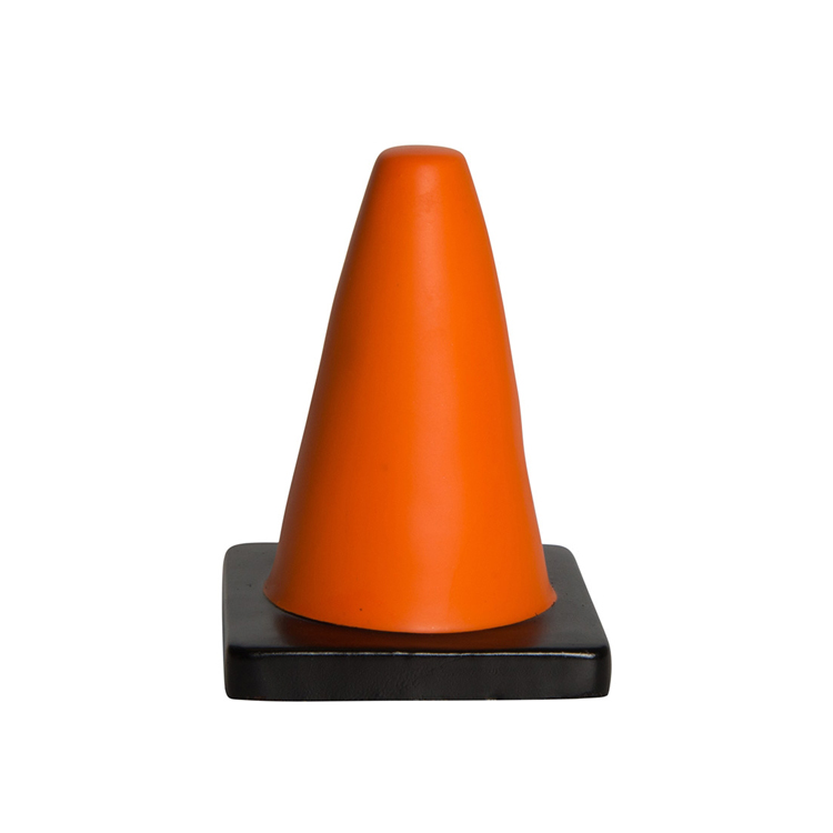 Jouet promotionnel sur mesure en mousse PU souple, forme de cône de chantier, jouet anti-stress à presser