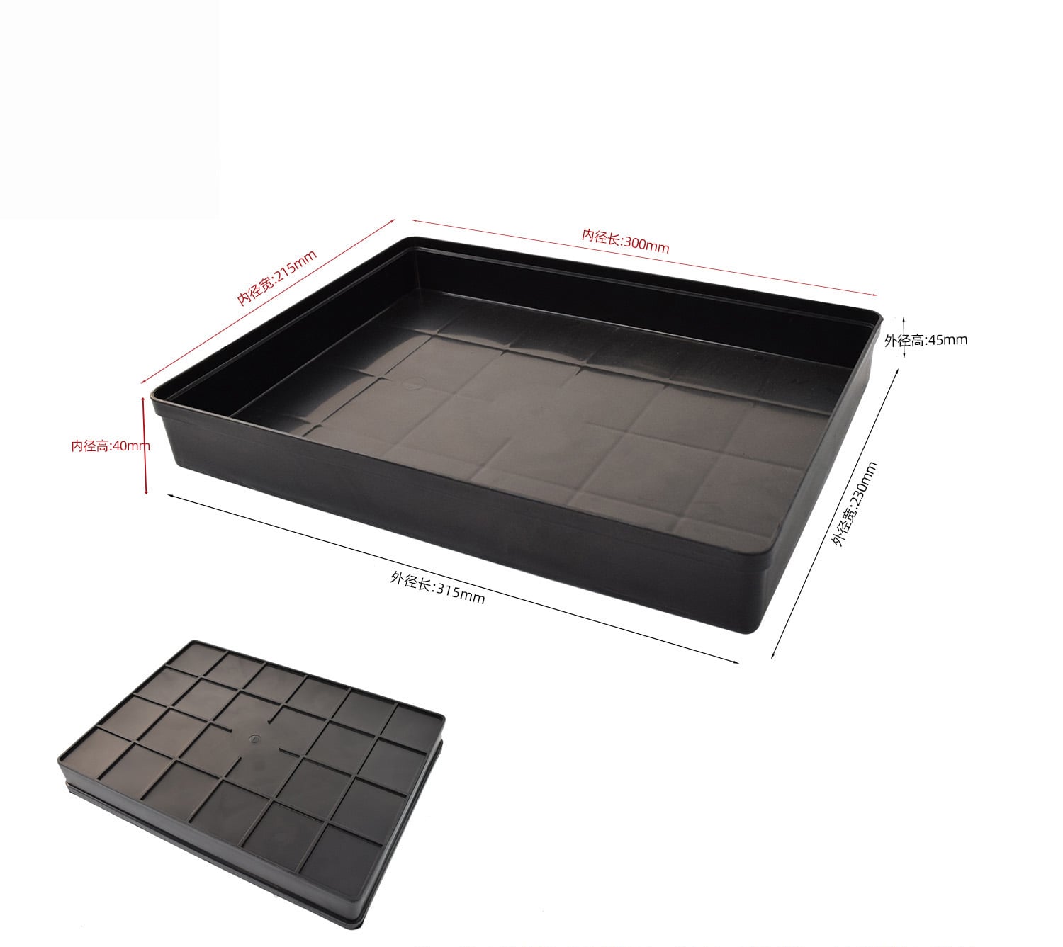 Black PCB Storage Container PP Plastic Antistatic ESD Tray Conductive ESD Tray