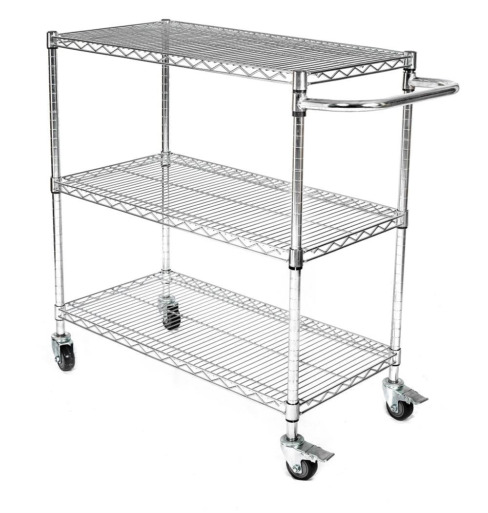 ESD Shelves Trolley Cart Stainless Steel Anti Static PCB / SMT Storage Trolley Antistatic Wire Shelf Trolley For Electronics Industry