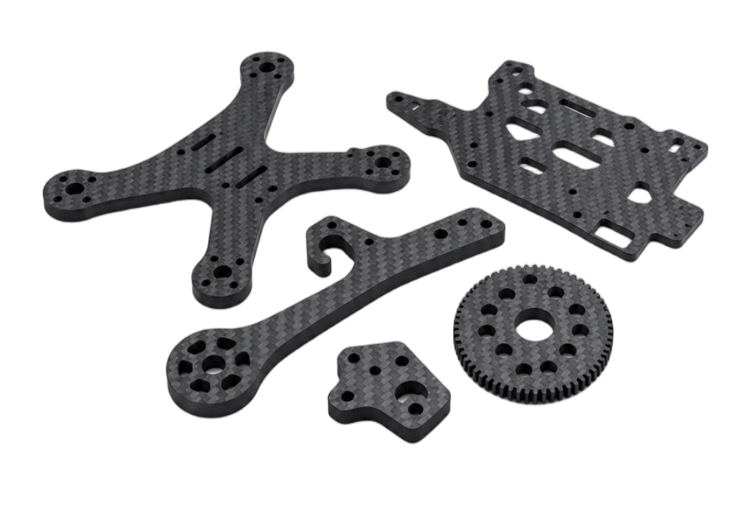 How do you choose different carbon fiber products for different parts of a drone?