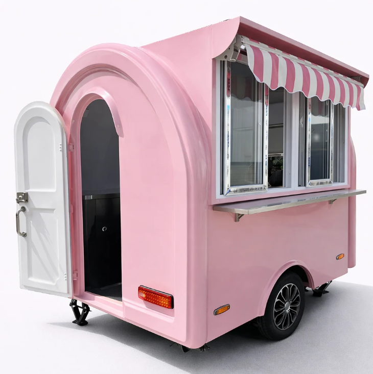 Food concession trailer adopts anti-corrosion food-safe steel plate.