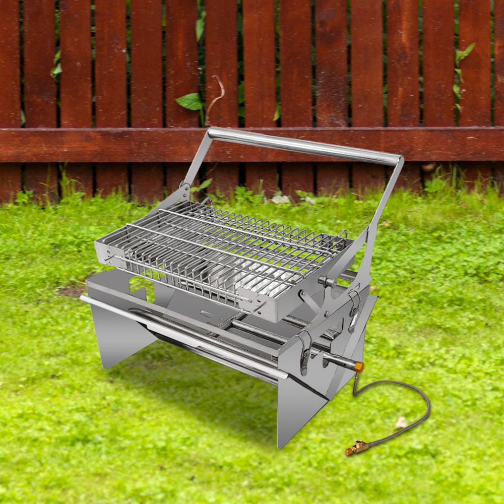 Portable gas stainless steel flip grill manufacturer, customizable, removable grill for easy cleaning