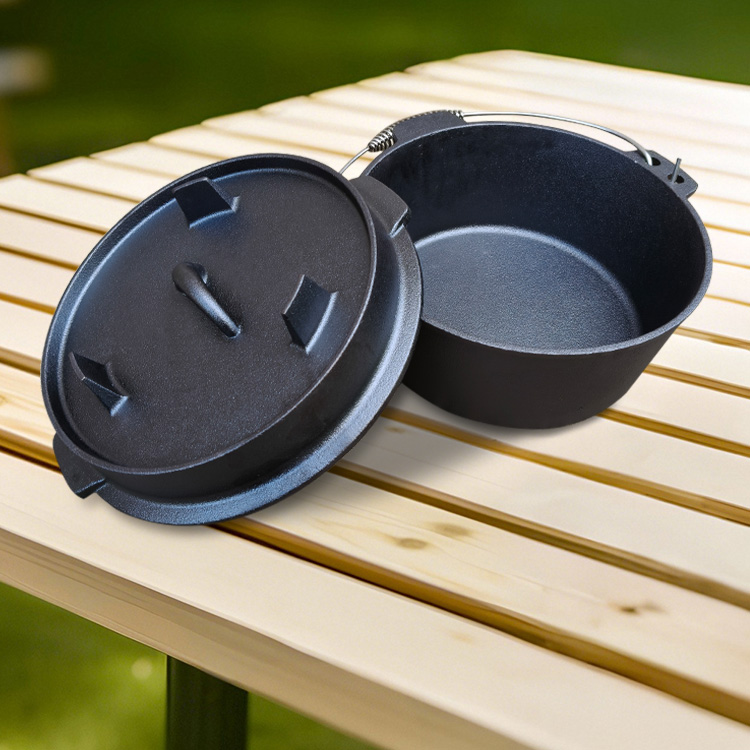 Cast iron pot, professional barbecue equipment manufacturer, customizable, suitable for outdoor barbecue, easy to carry