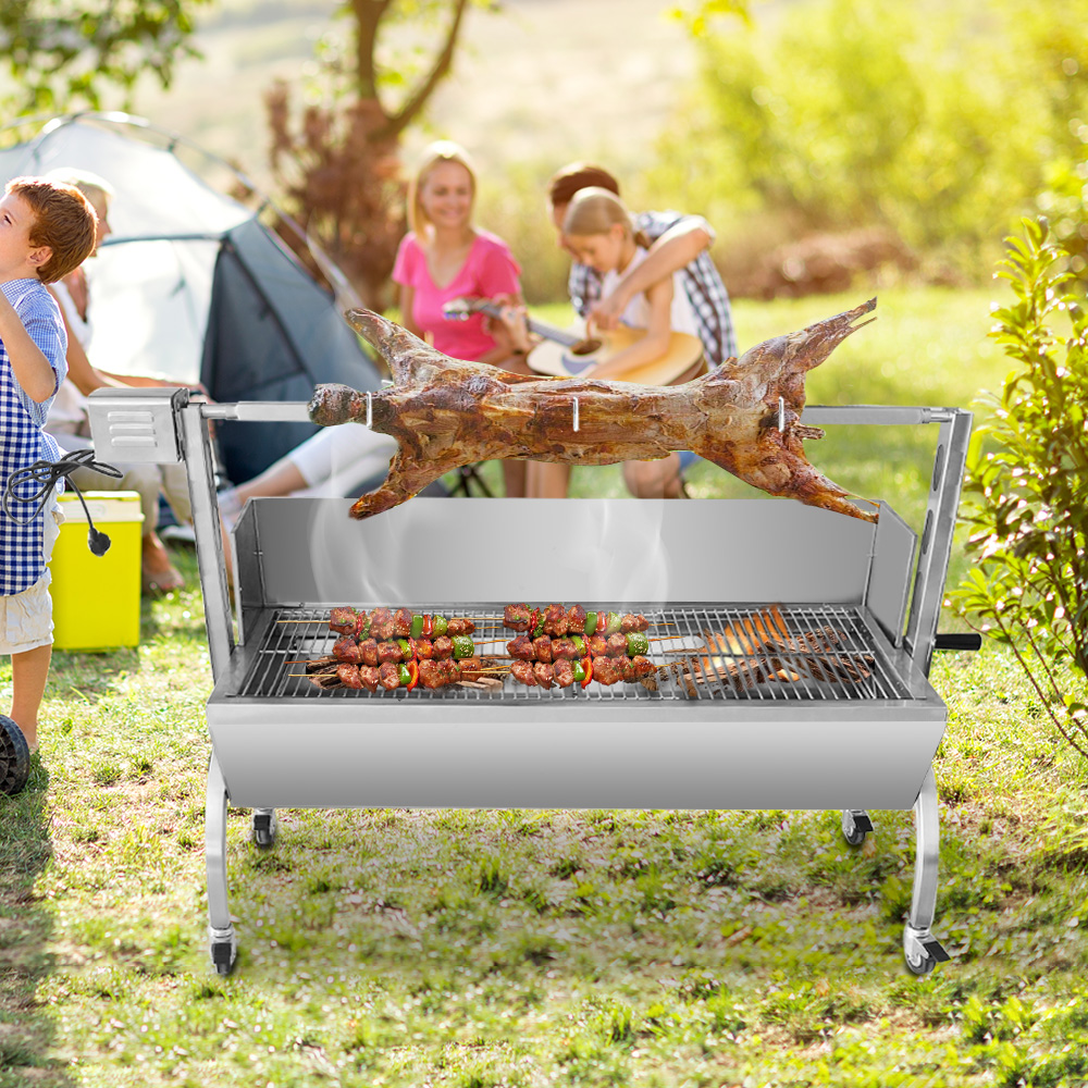  The ultimate family barbecue tool! The motor automatically rotates the large oven