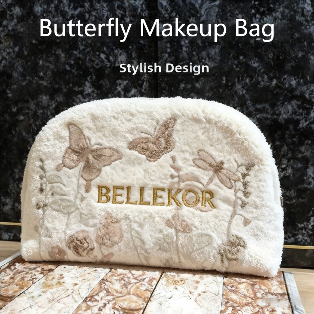 BELLEKOR Kelebek desenli Havlu Makyaj Çantası