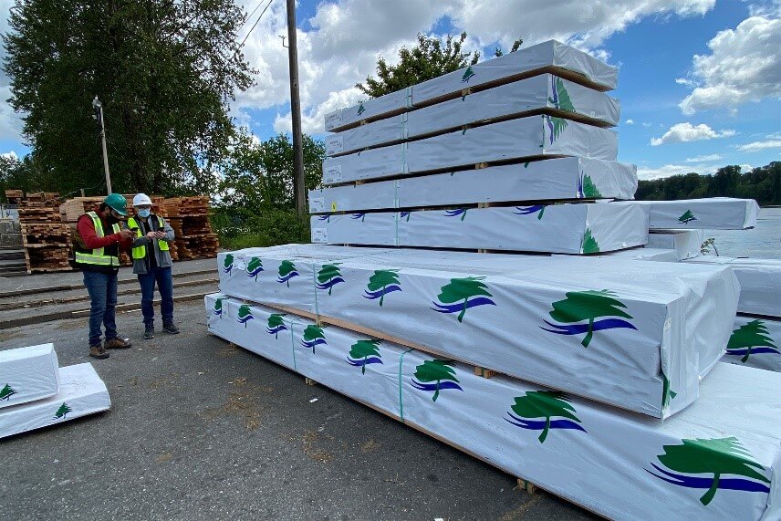 PE/PP 95gsm Waterproof Lumber Wrap Roll Sewn Lumber Cover with UV Protection and Printing Logo details