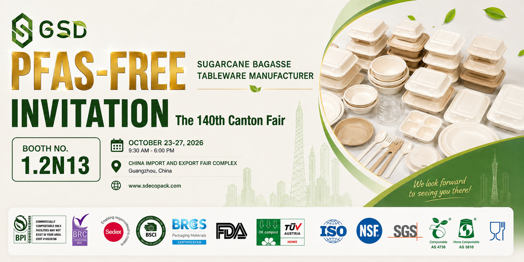 Hainan Great Shengda Eco Pack to Showcase Sustainable PFAS-Free Bagasse Tableware at the 140th Canton Fair