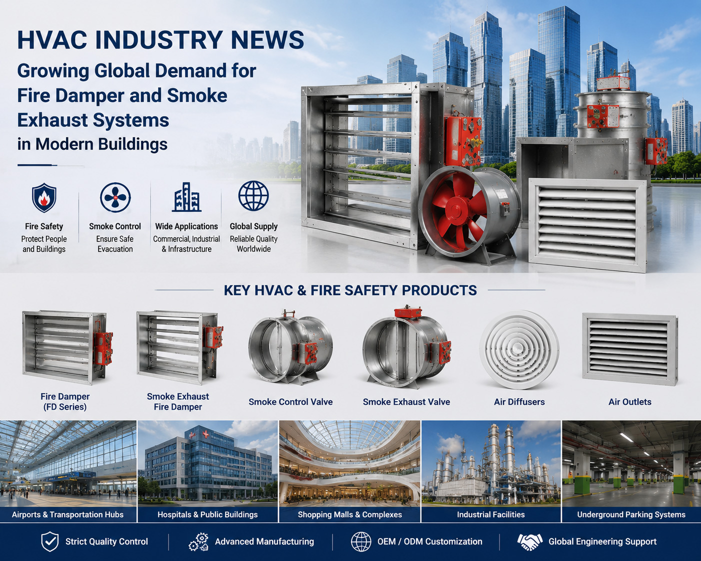 HVAC Industry News: Growing Global Demand for Fire Damper and Smoke Exhaust Systems in Modern Buildings