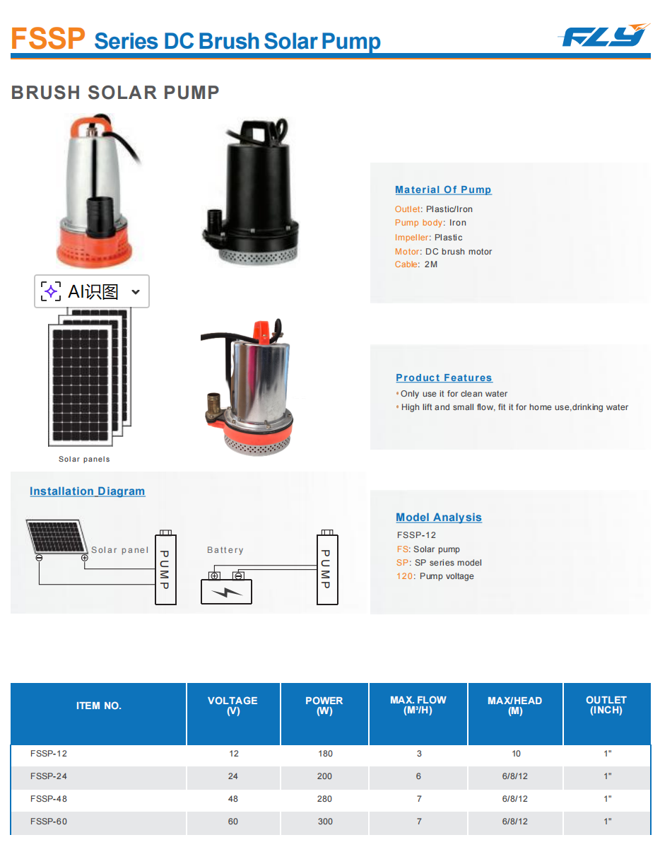 12V/24V DC Submersible Pump for Water Transfer Solar Water System Portable Stainless Steel Pump supplier