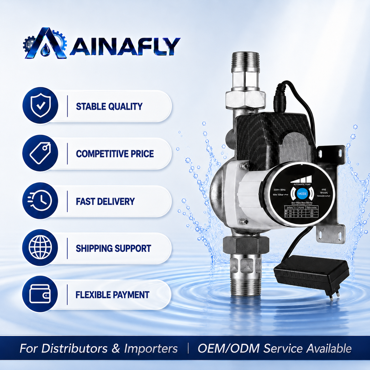 SDCD20-18 Pipeline Booster Pump
Compact Inline Pump for Stable Home Water Pressure