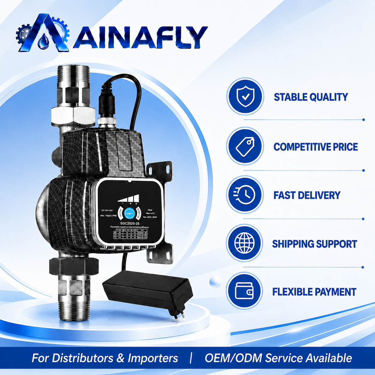 DC-D Pipeline Booster Pump
Compact Water Pressure Solution for Home & Building