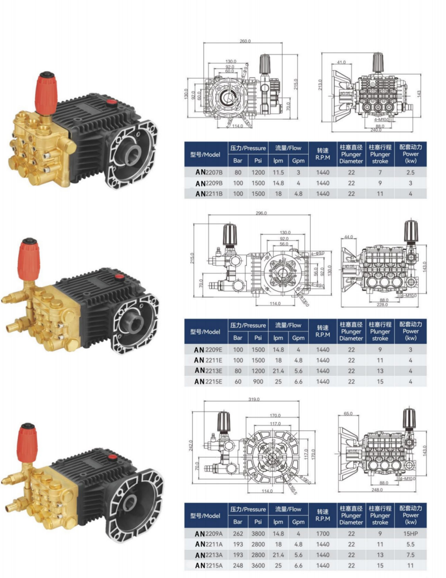 High Pressure Industrial Plunger Pump for Water Cleaning Irrigation System with Long Service Life details
