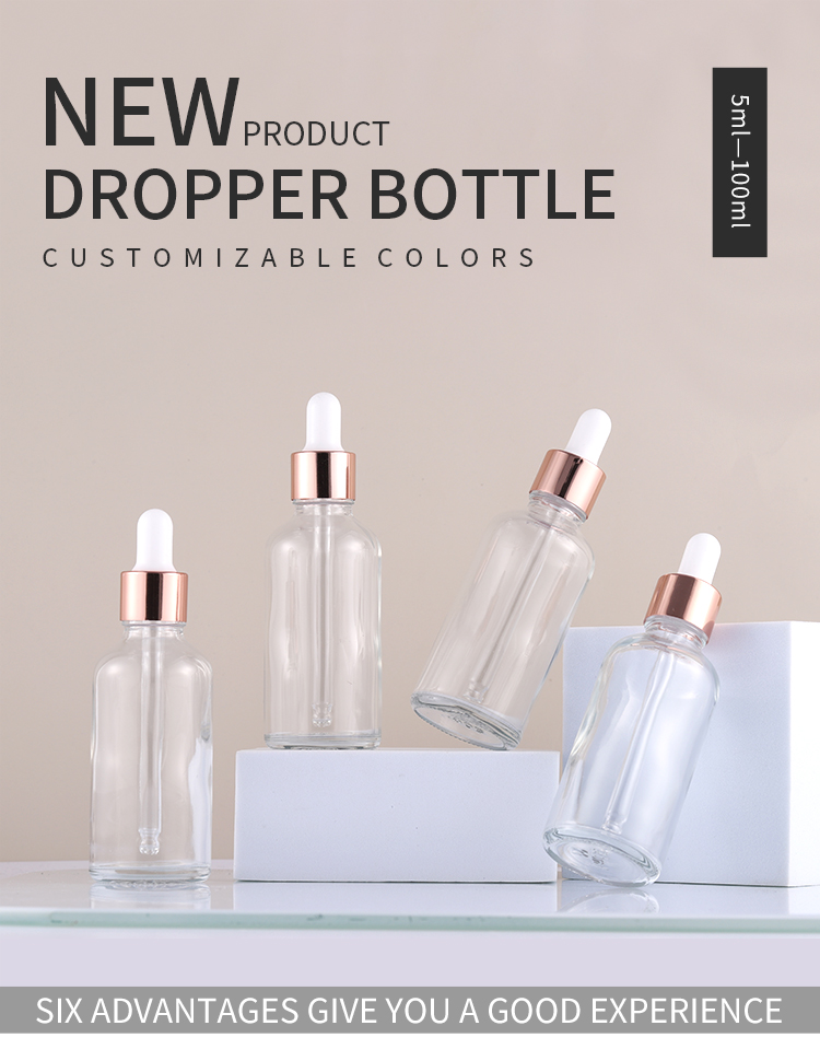 Wholesale Essential Oil Skin Care Massage Oil Glass Dropper Bottle 5ml 10ml 15ml 20ml 30ml 50ml 100ml factory