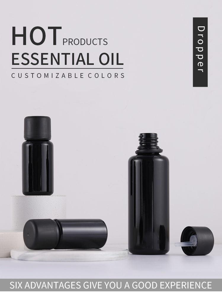 Hot Sale 10ml 15ml 20ml 30ml 50ml 100ml glass black UV protection essential oil bottle spray bottles supplier