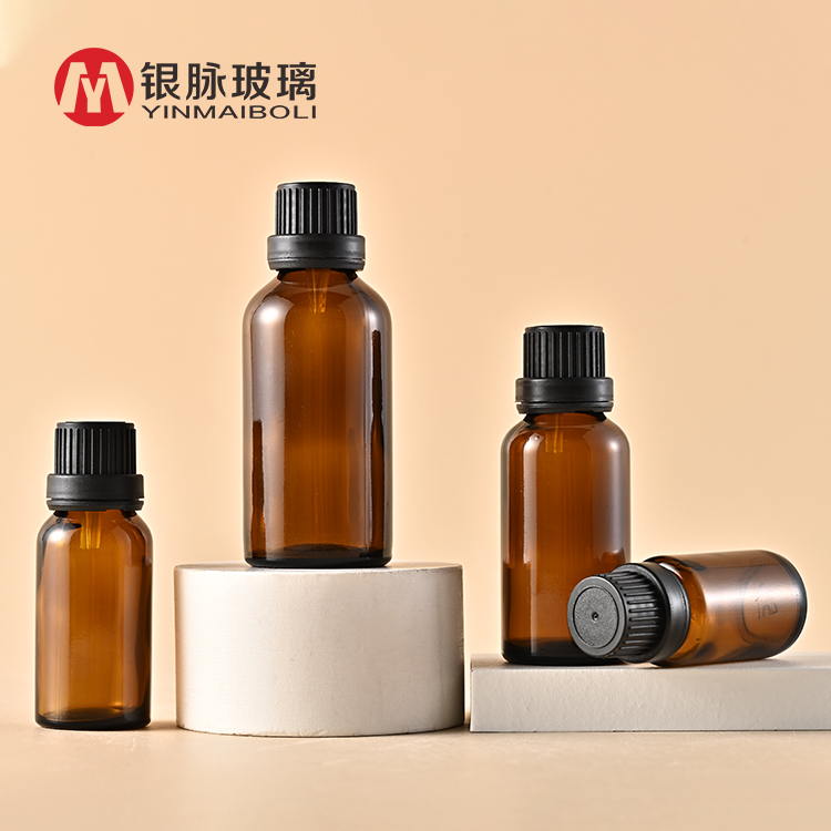 Botol minyak pati kaca berwarna kuning 5ml 10ml 15ml 20ml 30ml botol kosmetik kosong 50ml 100ml dengan penutup plastik yang tidak boleh diganggu