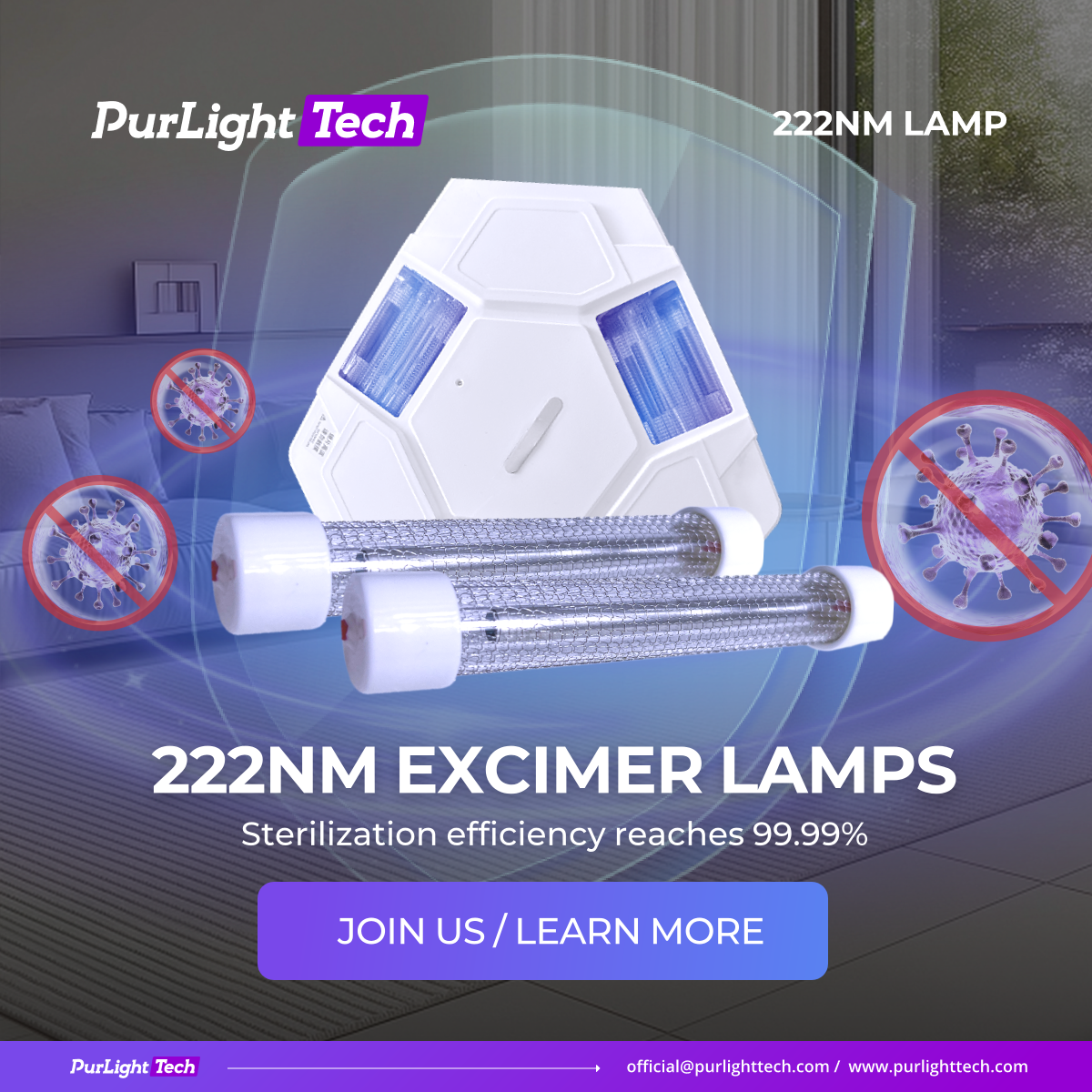 222nm Excimer Lamps | Efficient Disinfection, Ultimate Safety