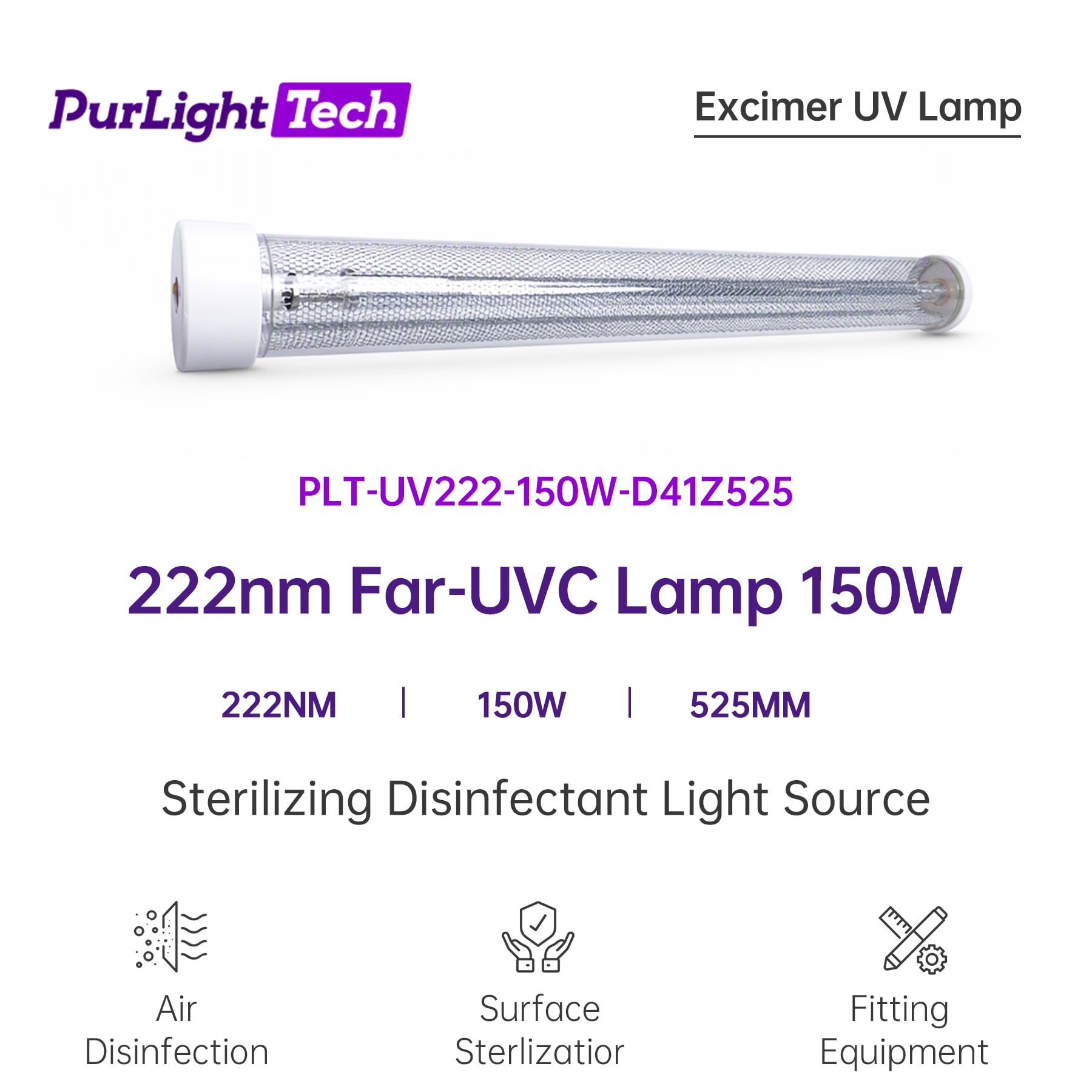 UVC 222nm Excimer Lamp 150W