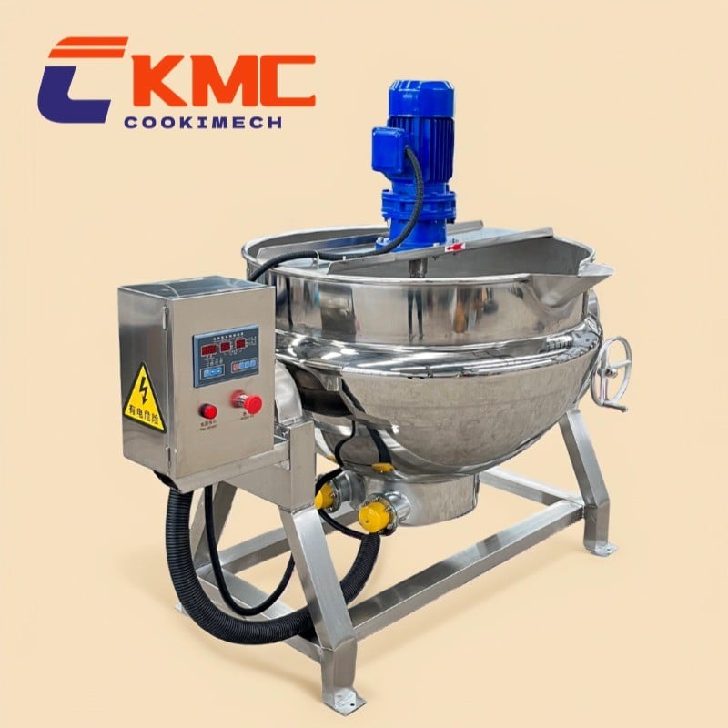 Tilting Electric-Heating Jacketed Kettle with Mixing Agitator，cooking pot with jacket.