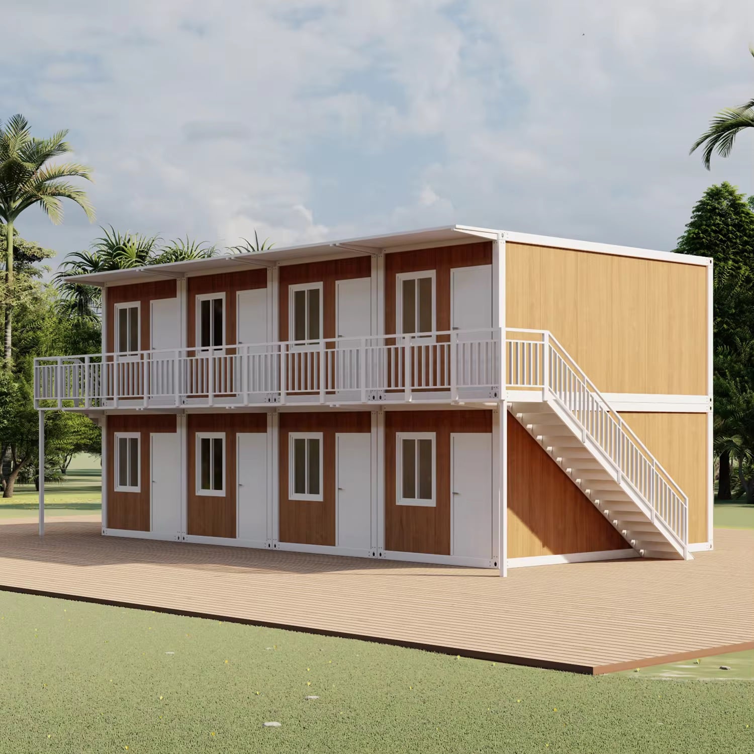 Modern Luxury Villa 20ft/40ft Prefab Container Home Two Story Flat Pack 3 Portable Living Container House