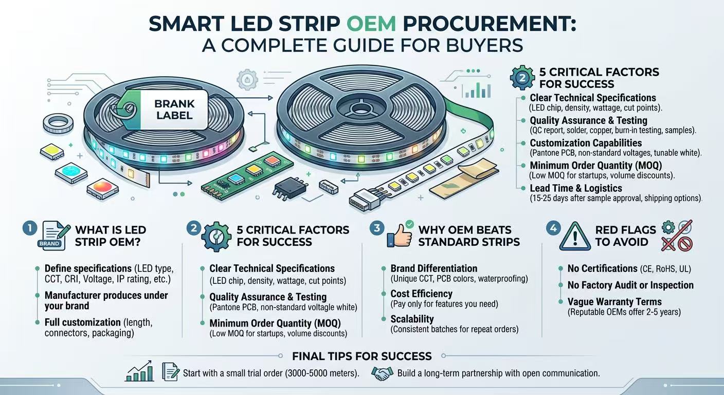 Adquisición OEM de tira LED inteligente: Una guía completa para compradores