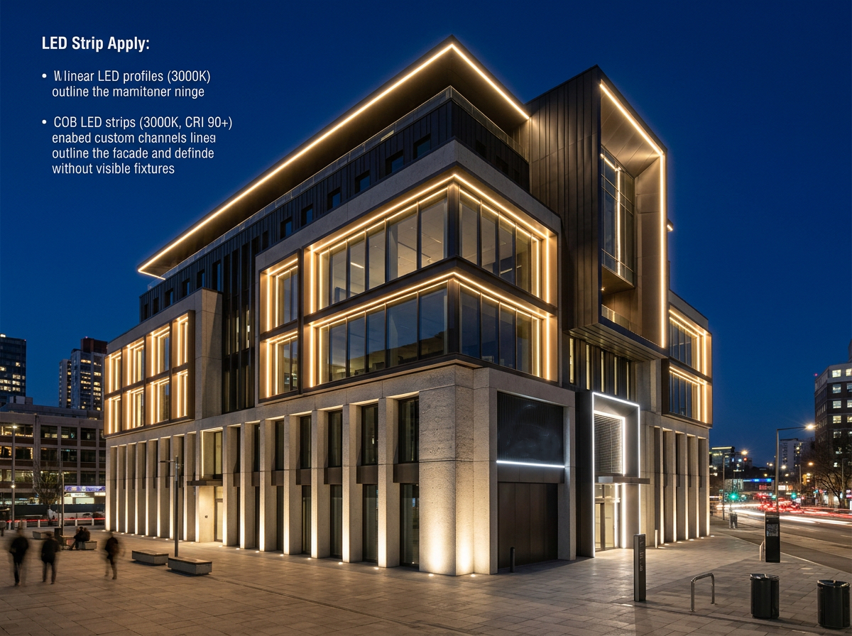 LED-verlichting voor gebouwgevels: architecturale buitentoepassingen