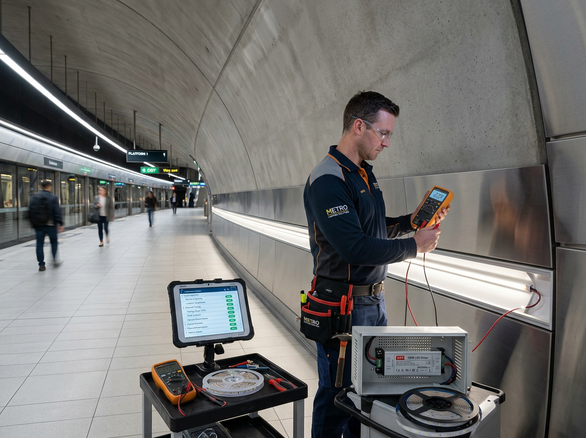 LED-strips in het openbaar vervoer en de infrastructuur