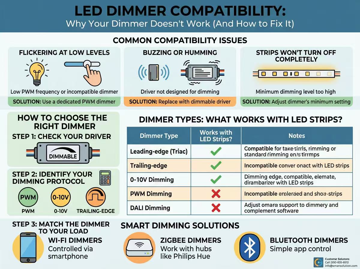 Compatibiliteit van LED-dimmers: waarom uw dimmer niet werkt (en hoe u dat kunt oplossen)