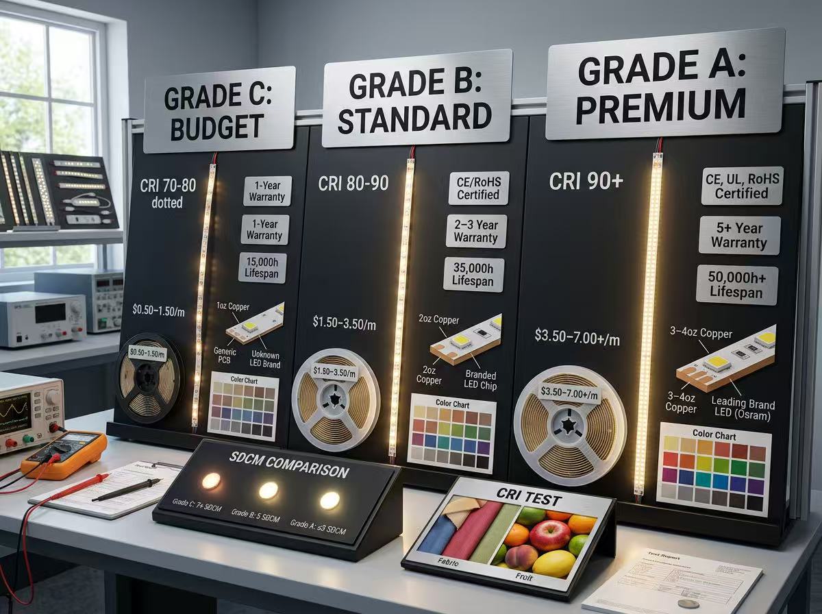 LED Strip Quality Grades: How to Tell the Difference