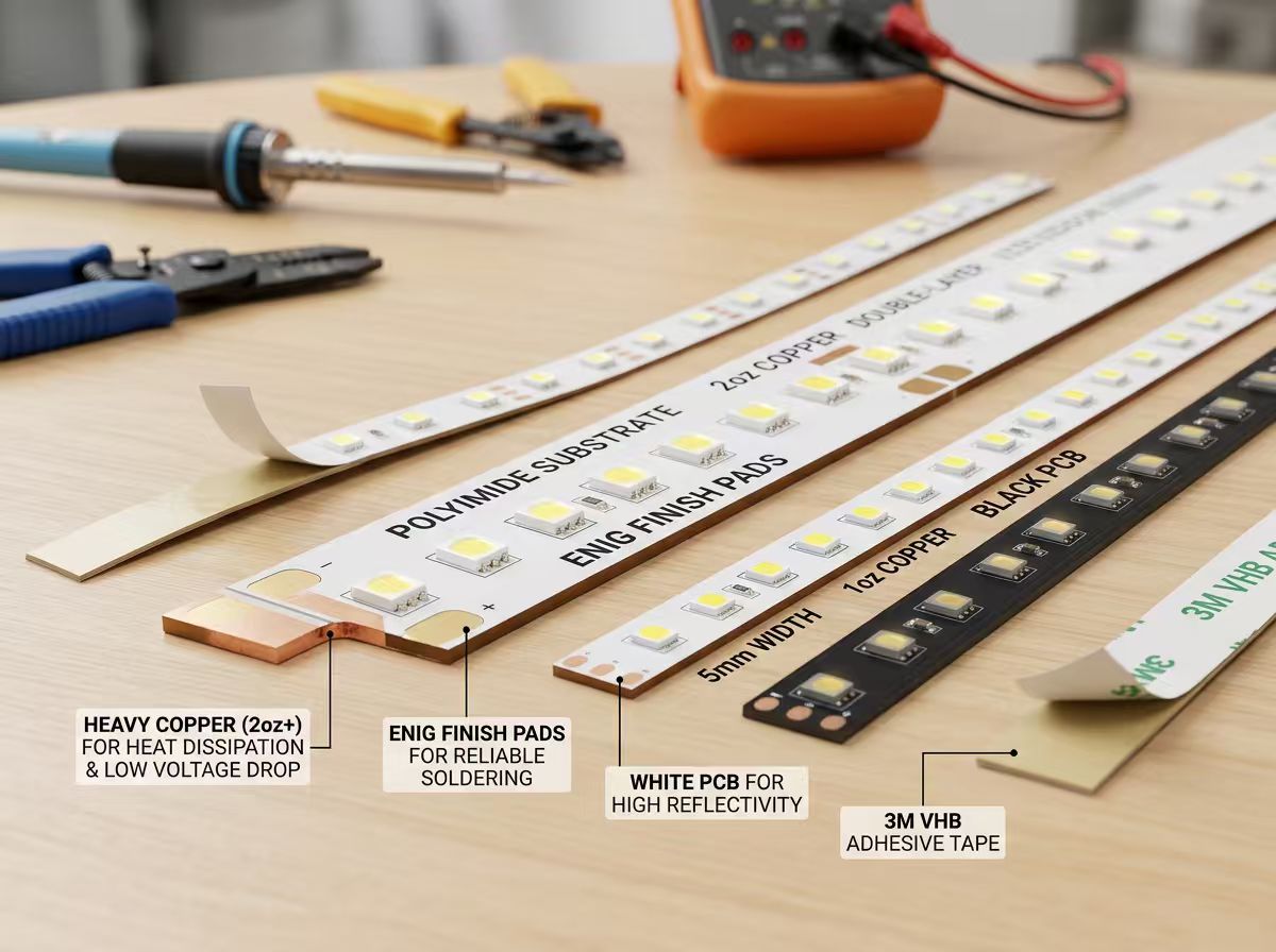 Επιλογή του κατάλληλου PCB για λωρίδες LED: Πρακτικός οδηγός για εγκαταστάτες και αγοραστές