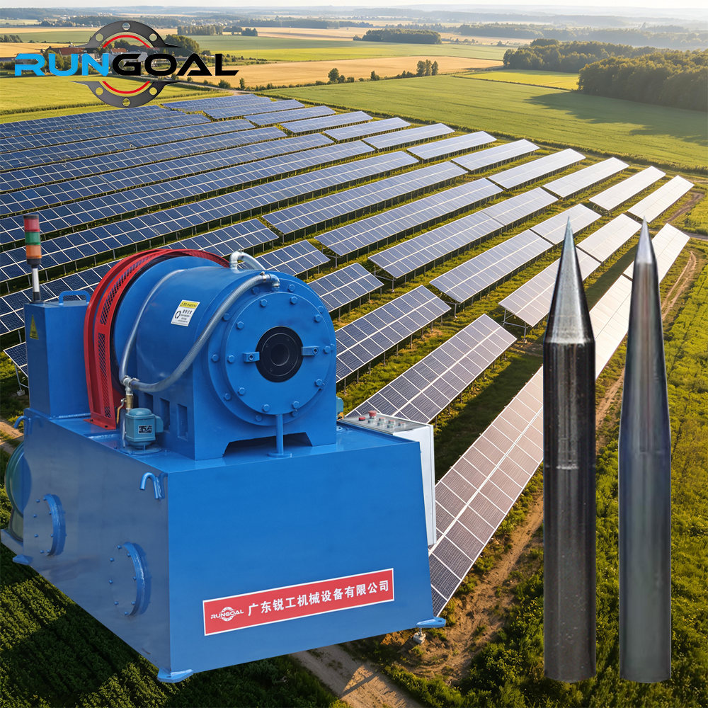 Manual Ground Screws Tube Pointing Machine Helical Pile Pipe Tapering  Machine for Solar Mounting System