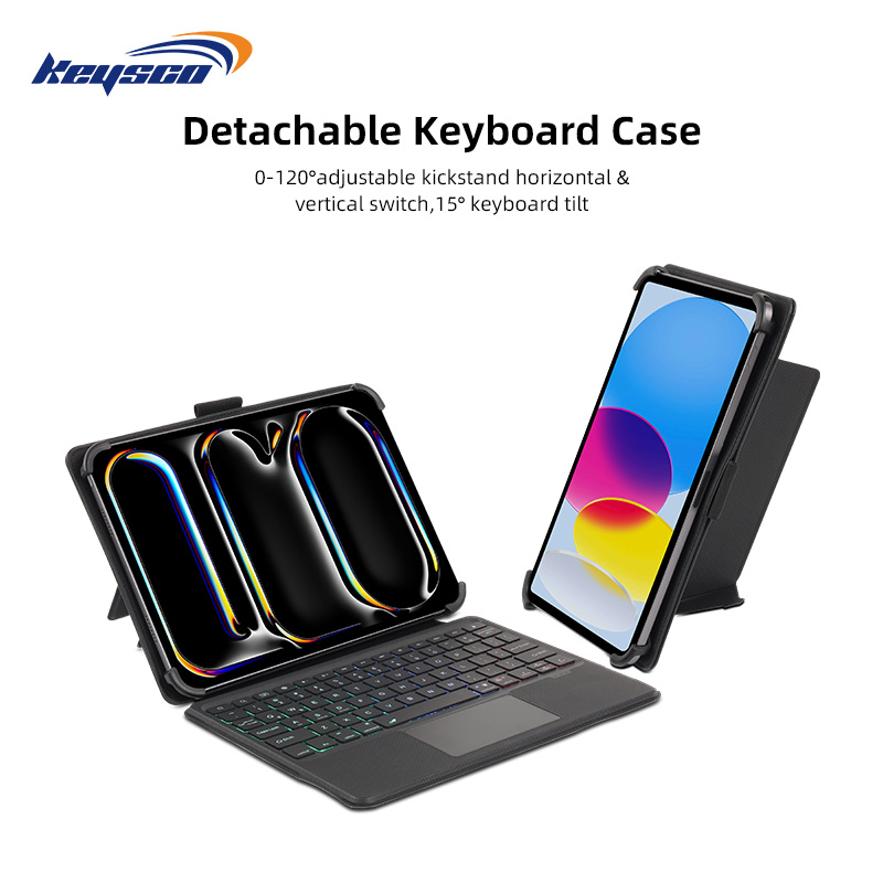 9-11inch Premium Elastic Strap & Secure Corner Buckles Detachable Bluetooth Keyboard for iPad/Tablet - Ultimate Portability & Protection