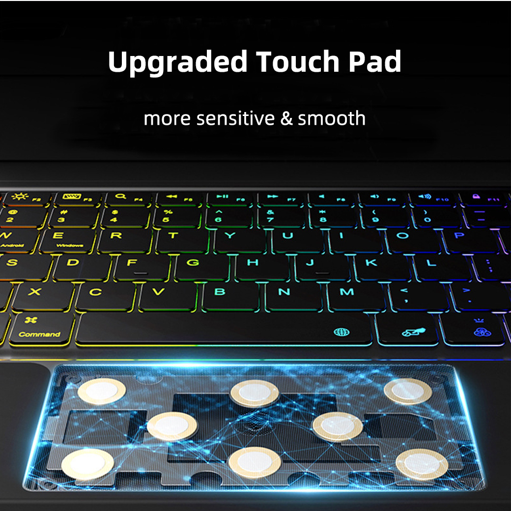 integrated keyboard case with patented 3 way support easy clean fabric for xiaomi-14