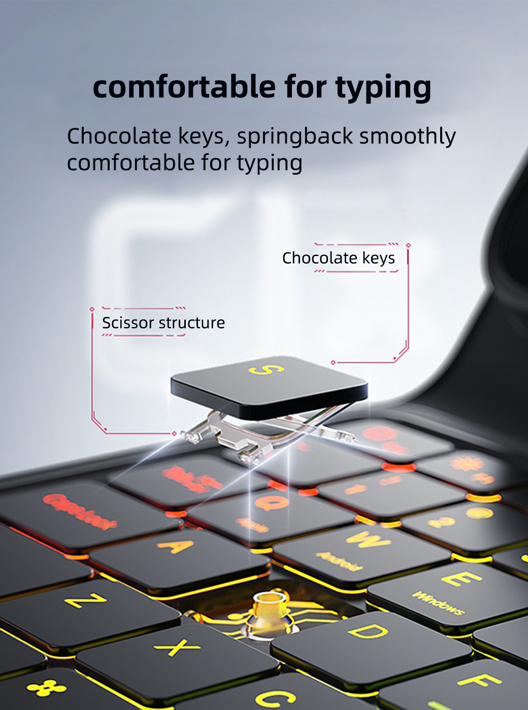 integrated keyboard case with patented 3 way support easy clean fabric for xiaomi-16
