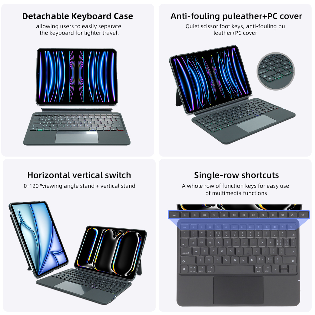 ipad detachable keyboard case with silent scissor keys perfect for on the go typing for ipad pro 11 air 109-14