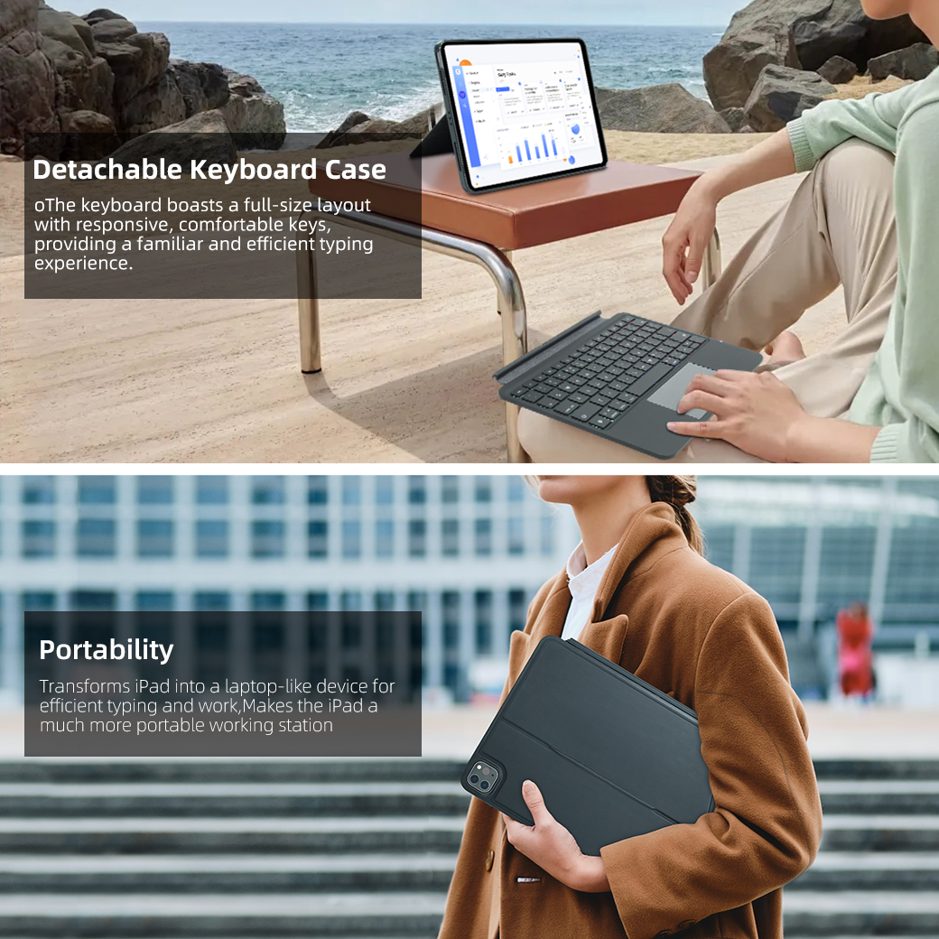 ipad detachable keyboard case with silent scissor keys perfect for on the go typing for ipad pro 11 air 109-15