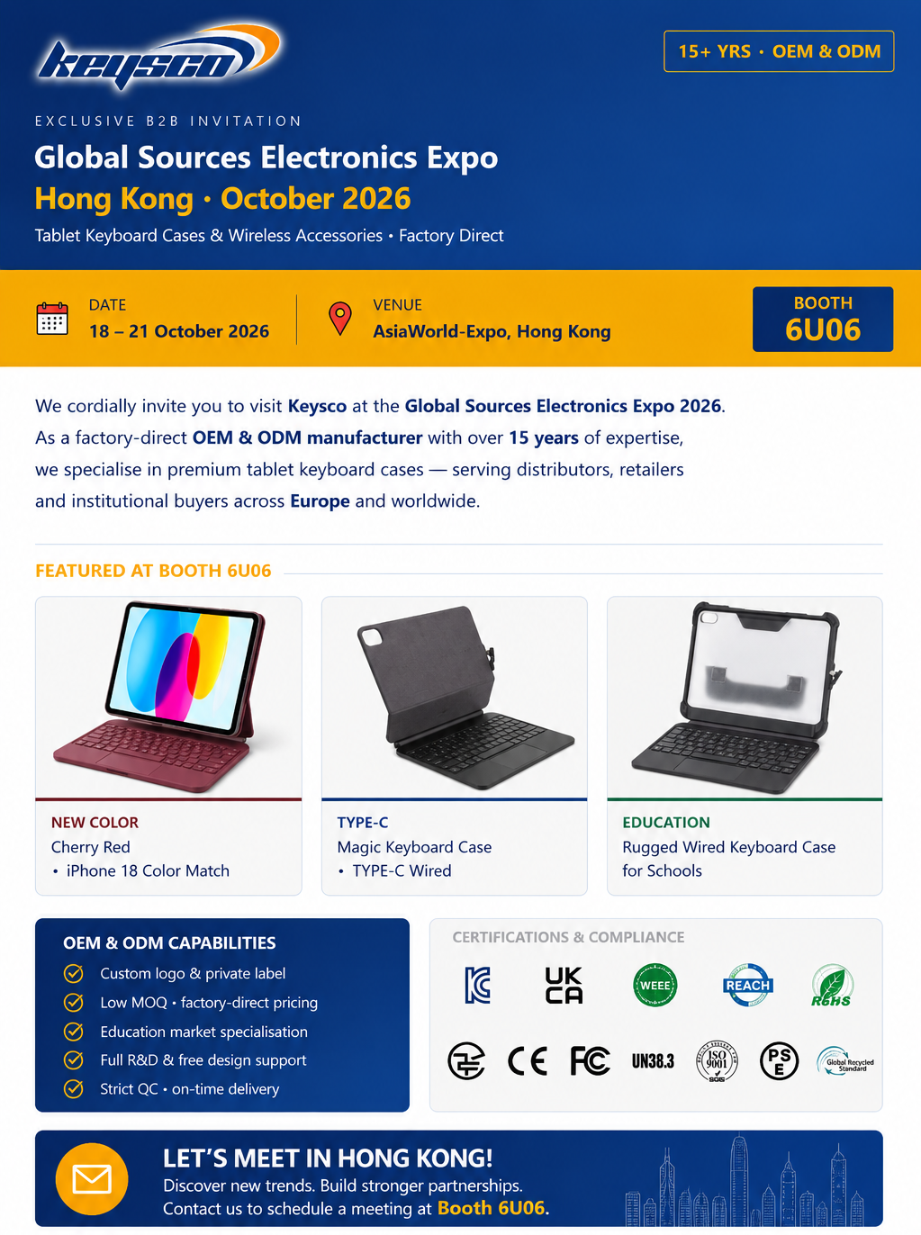 Meet KEYSCO at Global Sources Electronics Expo 2026