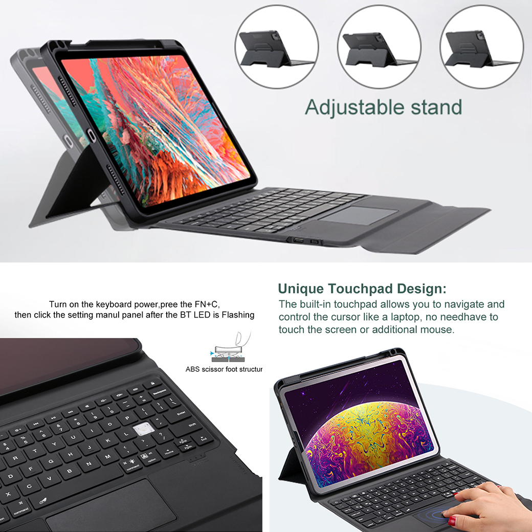 109 ipad air 5 one piece keyboard case with backlit keys-13