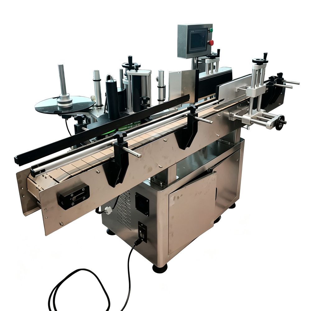 vertical automatic round container labeling machine  rotary bottle sticker labeler-0