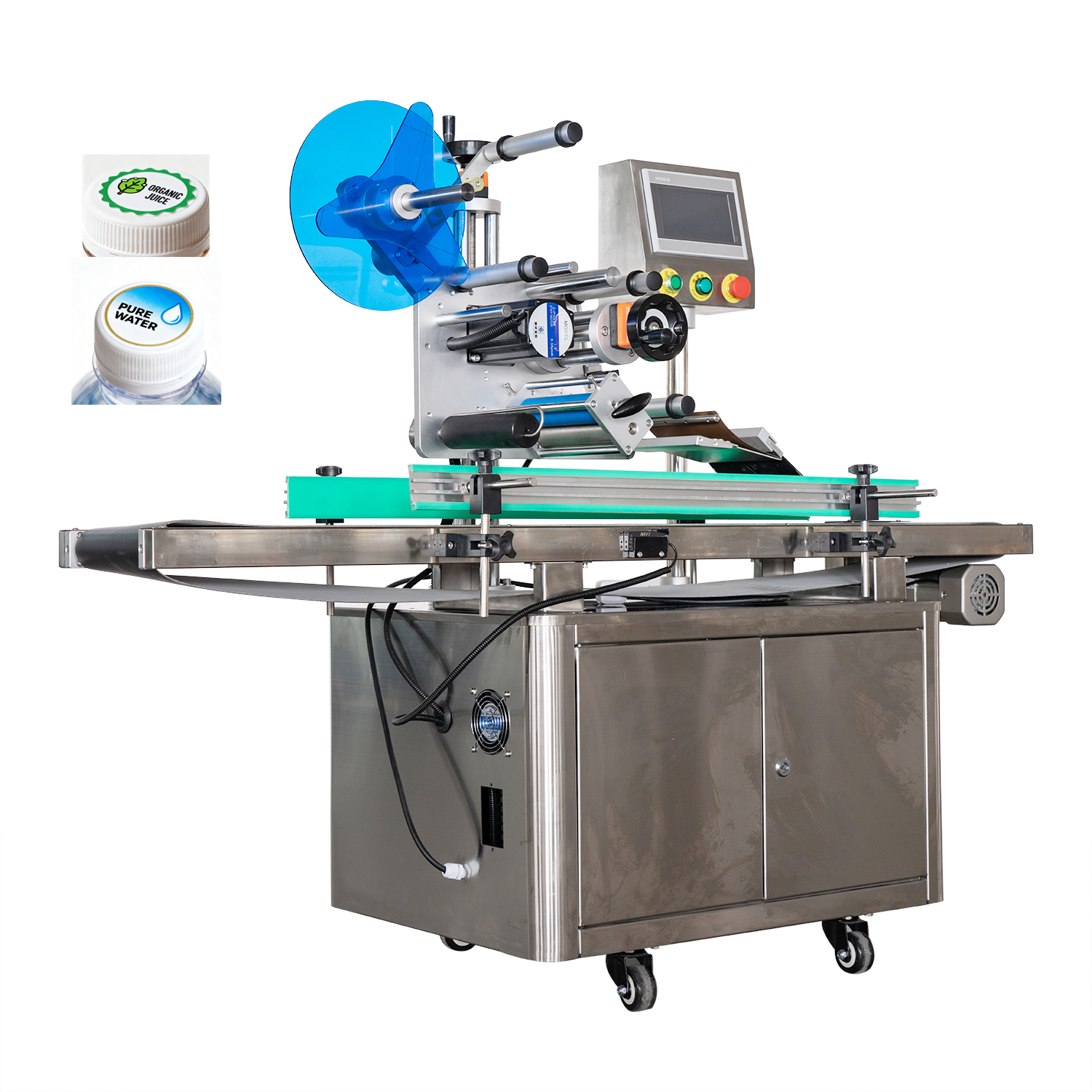 Mesin pelabelan permukaan atas automatik untuk pelabelan penutup botol