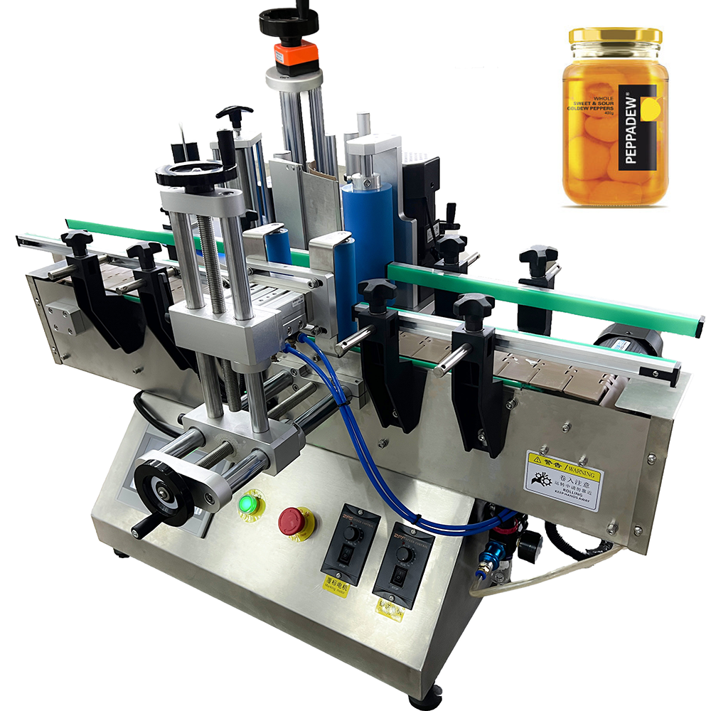Mesin Pelabelan Botol Berdiri di Atas Meja Automatik Menegak dengan Pelekat Diri untuk Kaca, Kertas, dan Botol—Portatif dan Sesuai untuk Industri Makanan, Minuman, dan Kosmetik