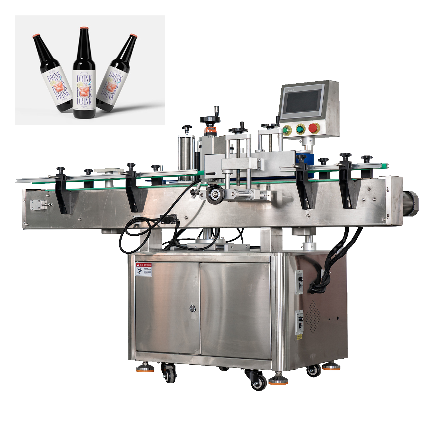 Mesin pelabelan automatik untuk botol bulat dalam industri makanan, bahan kimia, tekstil dan kosmetik