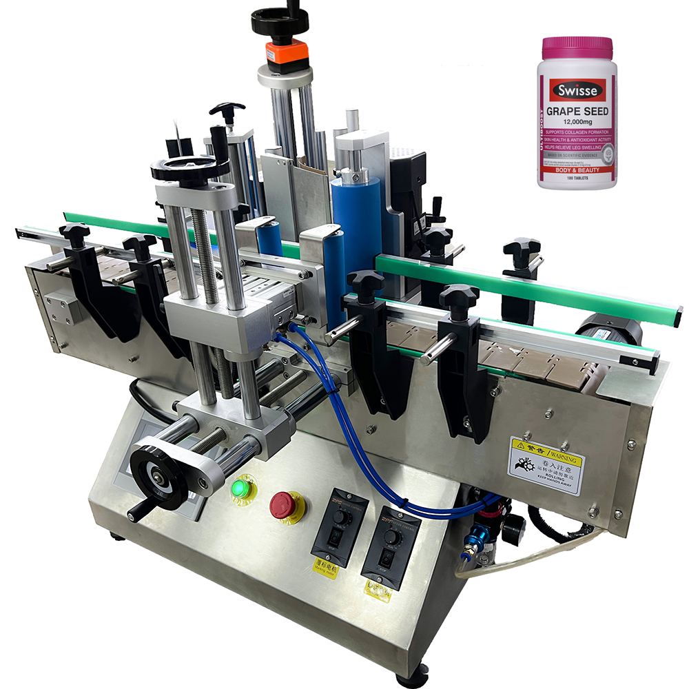 Mesin Pelabelan Elektrik Automatik Berdiri di Atas Meja untuk Stiker pada Botol Bulat, Balang, dan Tin—Sesuai untuk Penggunaan Baru dalam Industri Minuman dan Kimia