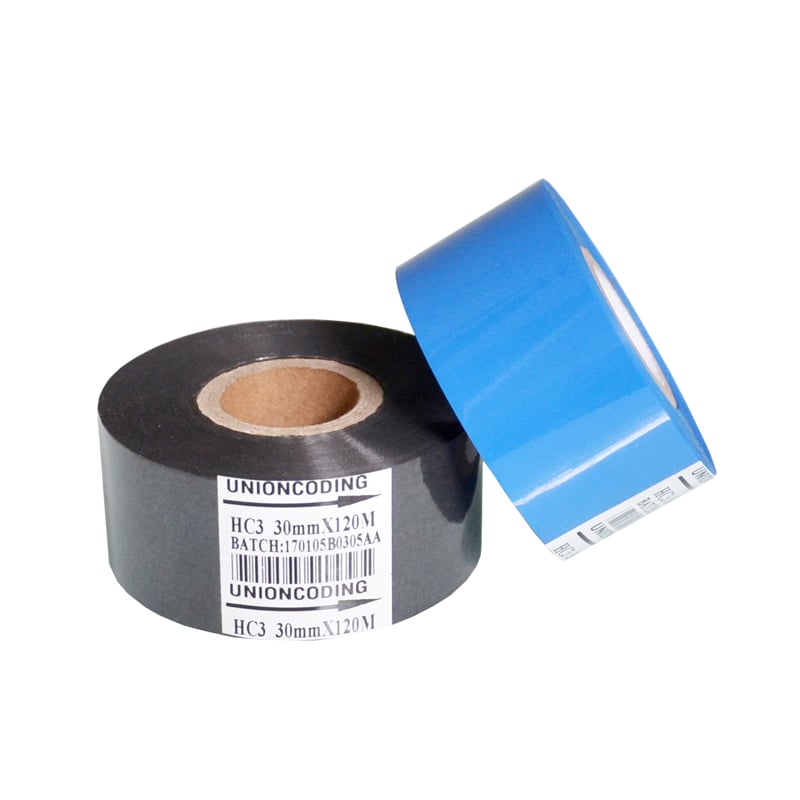 Free Sample Black 30mm Width 100M Length Hot Stamping Foil for Coding Machine Printer Plastic Film Paper Date Coding Ribbon